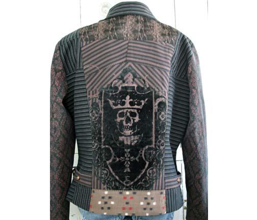 tuscan rose altered art apparel jacket clothing recycled repurposed upcycled fabric grunge punk lagenlook